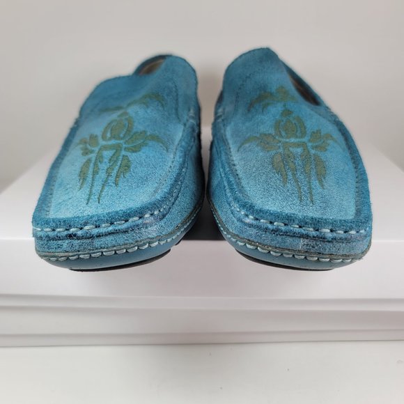 Impulse Men's Designer Casual Slip-on Shoes In Blue Brushed Suede - Picture 4 of 7